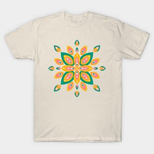 Mid-century style flower mandala T-Shirt